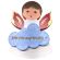 Magnetpin Engel mit Wolke, Flügel rot, mit Spruch - 111-757-R