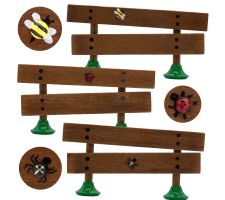 3 Zäune, braun, im Set - 080/034/91