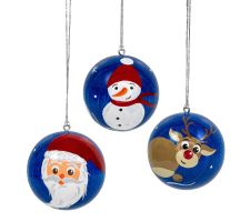 Weihnachtskugeln blau, Rentier, Schnee-, Weihnachtsmann - 199/905