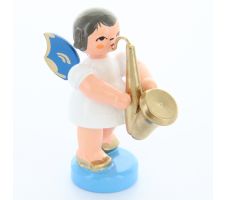 Engel stehend mit Saxophon, blaue Flügel - 225/043/37B
