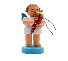 Engel stehend mit Zuckertüte, blaue Flügel - 225/270/81B