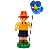Blumenjunge "Vincent" gelb/blau/orange, Blume blau - 232/103/54