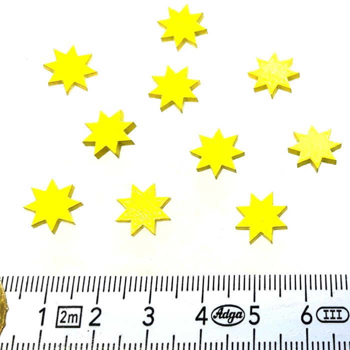 Stern gelb klein dm 12 mm, 10 Stück - 111-501-10