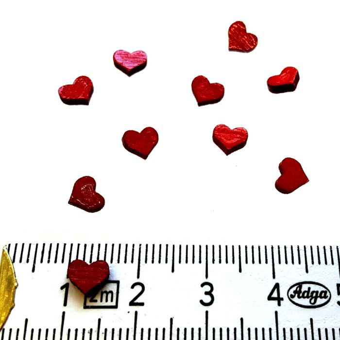 Herz rot klein dm 6 mm, 10 Stück - 111-510-10