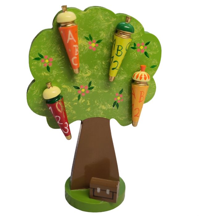 Zuckertütenbaum mit 4 Zuckertüten und Ranzen - 111-815