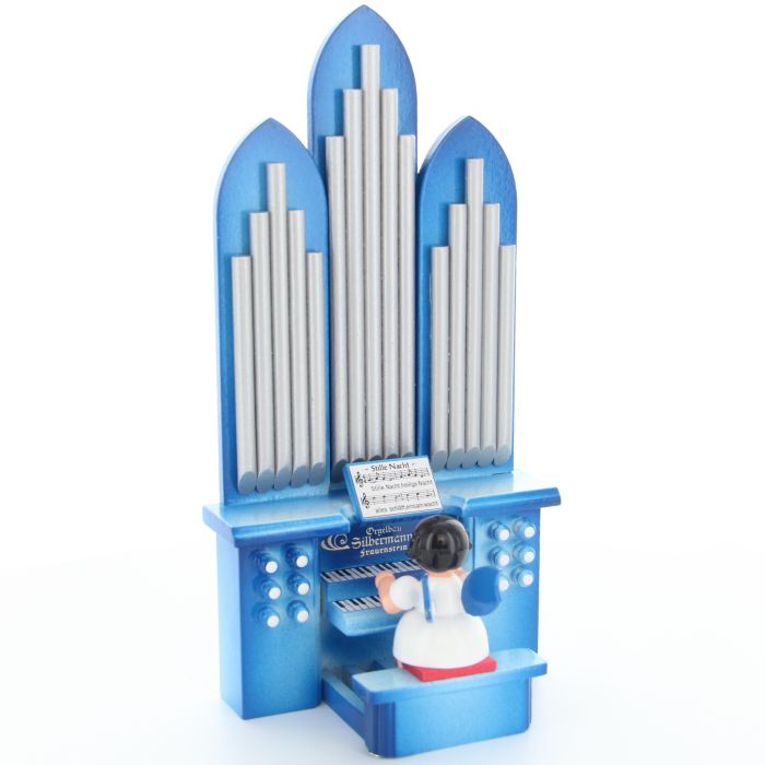 Engel an der Orgel, blaue Flügel - 225/043/13B